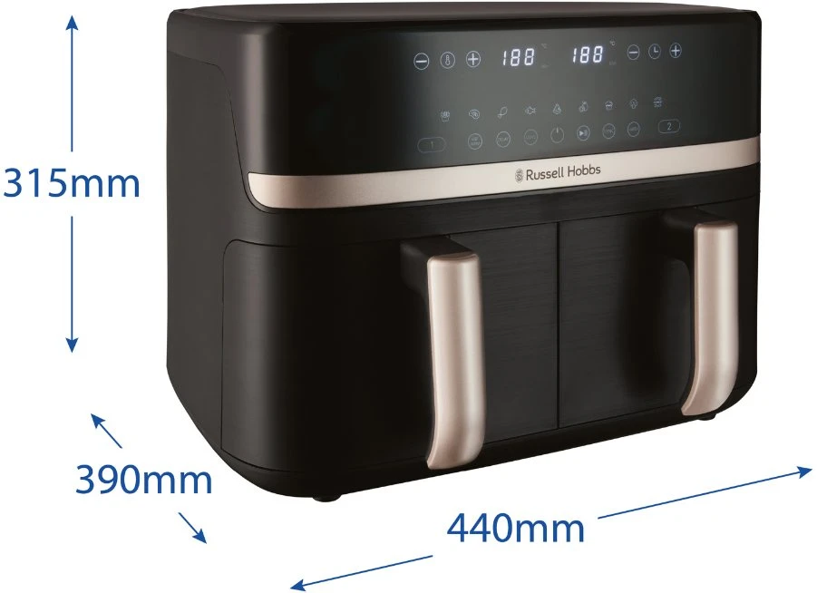 Russell Hobs Karšto oro gruzdintuvė Russell Hobbs Satisfry Air 9L Dual Basket, 27680-56