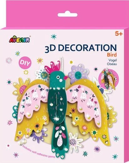Mg Dystrybucja *3D dekoracija - PAUKŠTIS, 5+, atvirukas.