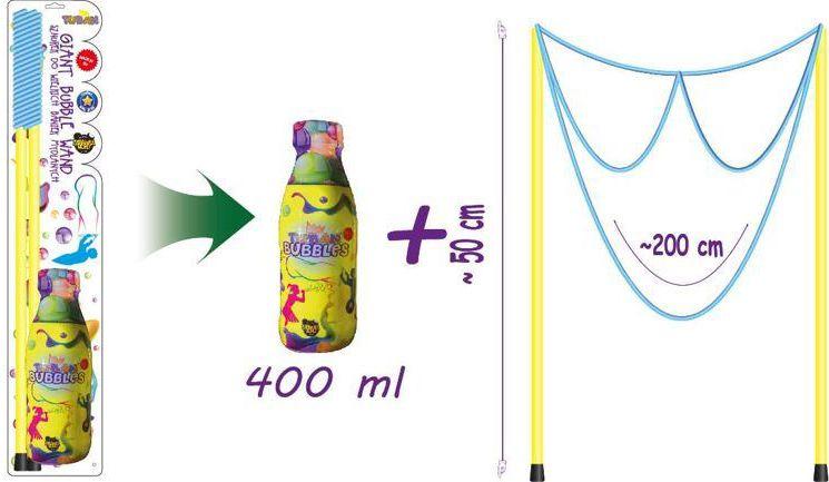 Tuban milžiniška akinių formos burbulų lazda + Muilo burbulų skystis 400 ml