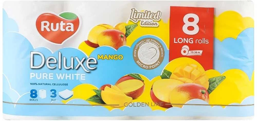Tualetinis popierius Rūta DELUXE MANGO KVAPO 8 RUL, 3 sl
