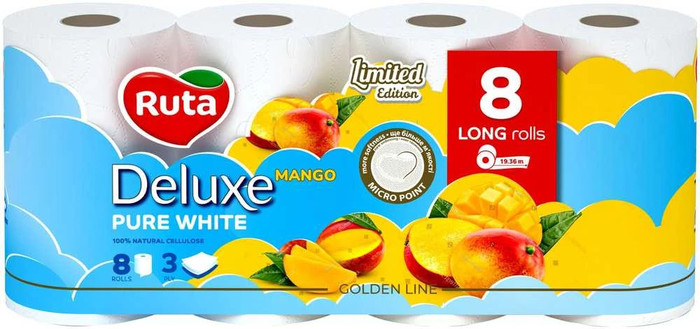 Tualetinis popierius Rūta DELUXE MANGO KVAPO 8 RUL, 3 sl