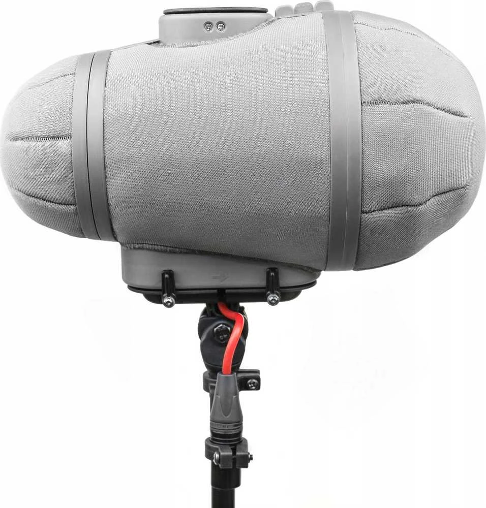Rycote Cyclone vėjo gaubtas - šoninis vaizdas su stovu