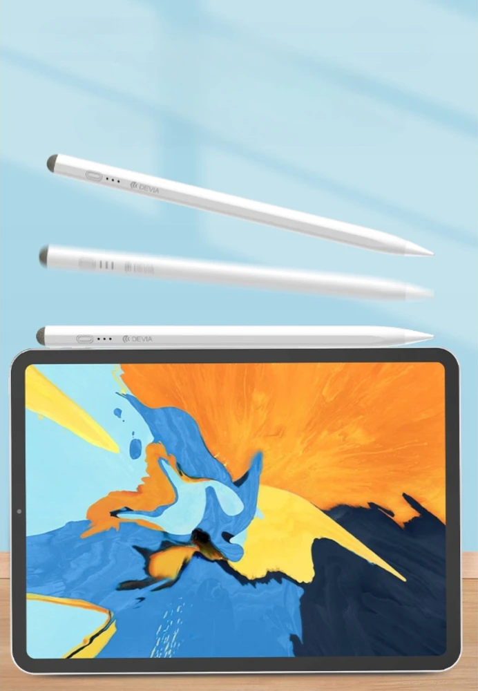 Devia iPad ekrano pieštukas, skirtas iPad / iPad Pro / iPad Air / Mini (nuo 2018 m.) ir visiems talpiniams ekranams, baltas
