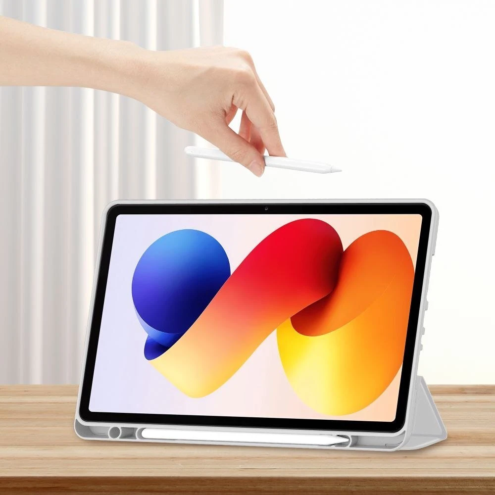 Tech Protect TechProtect SmartCase Pen dėklas skirtas Xiaomi Poco Pad M1 / Redmi Pad 2 Pro 12.1 – pilkos spalvos