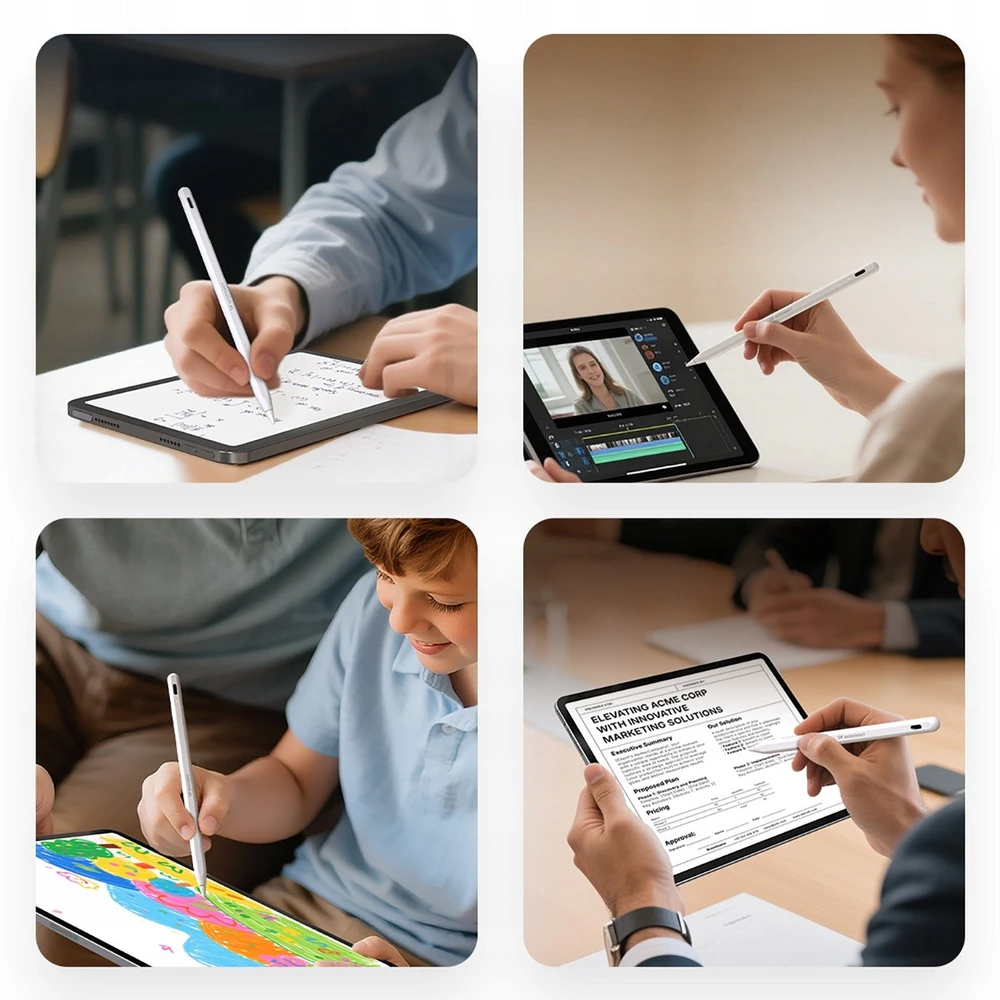 Wozinsky WRA-08 Stylus for iPad USB-C Fast Charging – baltos spalvos