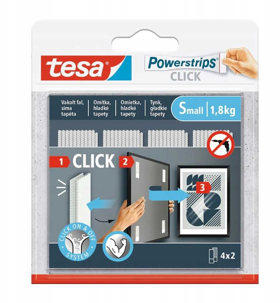 LIPNIOS TVIRTINIMO JUOSTELĖS POWERSTRIPS-CLICK/SMALL TESA