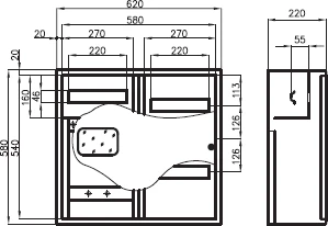 Sabaj Moduliniai skirstomieji įrenginiai NRL-48ZSZ 48 moduliai, montuojami ant paviršiaus IP31 - 4-312