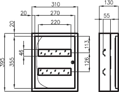 Sabaj modulinis skirstomasis įrenginys NRP-24Z 24mod, montuojamas ant paviršiaus IP31 - 3-220