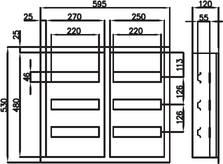 Sabaj System RP 70 Z Modulinė skirstomoji plokštė 3x24 įleidžiama į žemę IP31 RP 70 Z 1-042