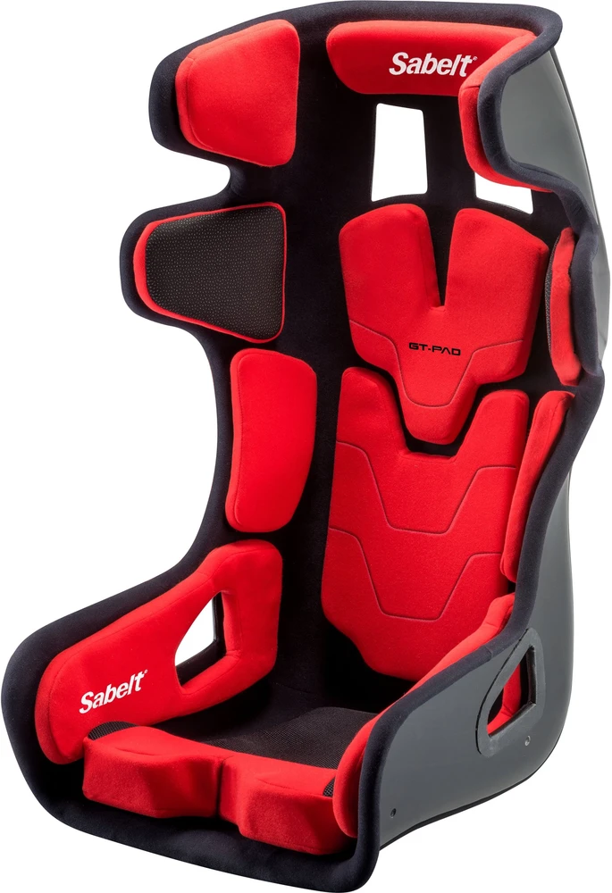 Sabelt GT PAD XL lenktyninė sėdynė, stiklo pluošto korpusas, FIA patvirtinta, modulinė - juoda/raudona (00213-01-04-Raudonas)