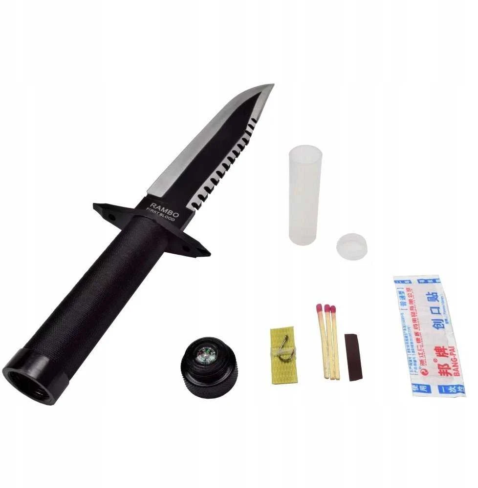 „Cinema Classic Rambo I“ didelis peilis su odiniu makštimi CC-H1 360 mm Juodas