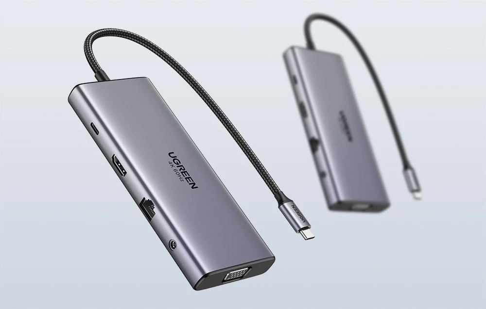 Ugreen CM639 USB-C adapteris su HDMI ir VGA jungtimis
