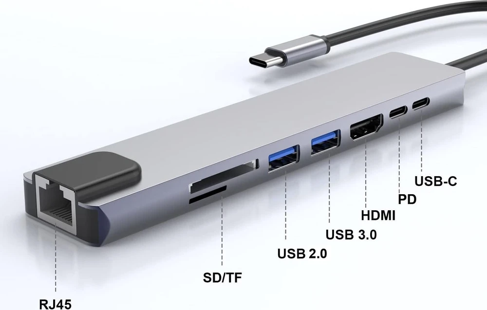 Šakotuvas „Bounn 8in1“ USB-C stotis / replikatorius (JL-CX08)