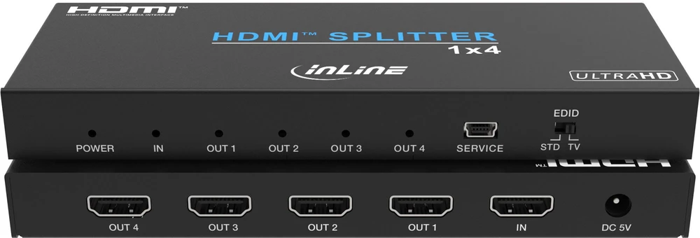 Šakotuvas C2G InLine® Vaizdo skirstytuvas, 1x4, HDMI 4K/60Hz