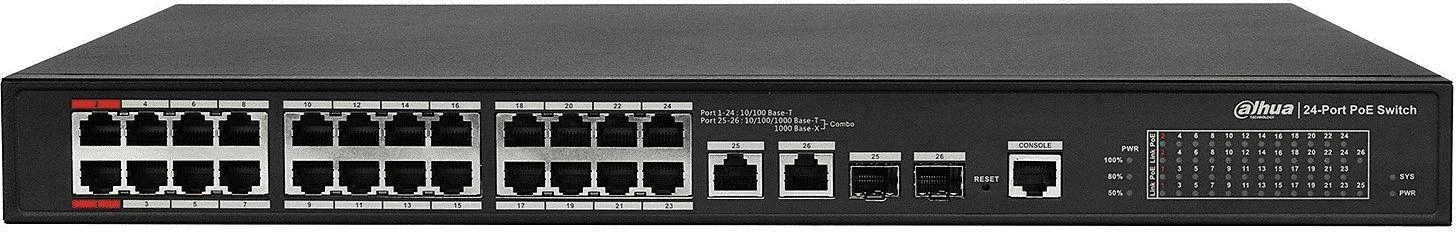 Šakotuvas SWITCH POE PFS4226-24ET-360-V3 24 PRIEVADŲ SFP DAHUA