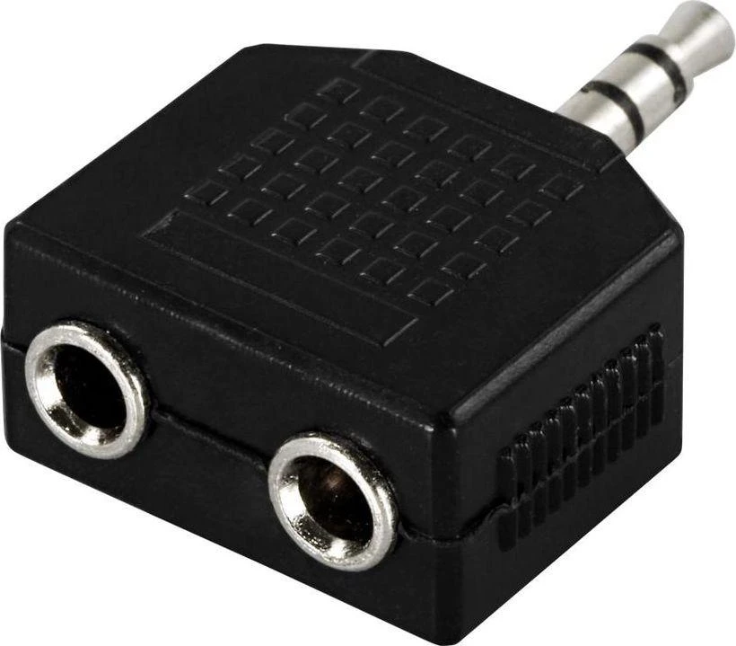 Deltaco 3.5mm garso skirstytuvas, dviejų lizdų adapteris