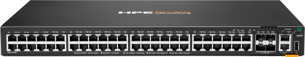 Šakotuvas Hewlett Packard (HP) Switch HPE Aruba Networking CX 6200F 48G 4SFP+ (JL726B)
