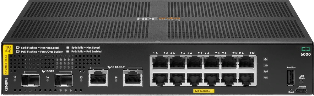 Šakotuvas Hewlett Packard (HP) Switch HPE Aruba Networking CX 6000 (R8N89B)