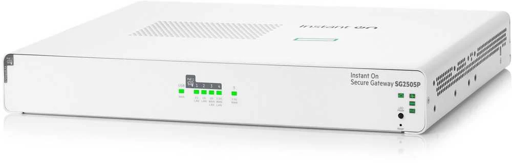 Maršrutizatorius „Hewlett Packard“ (HP) „HPE Networking Instant On Secure Gateway“ 5 priedų „SmartRate 2.5G PoE+“ 64 W SG2505P