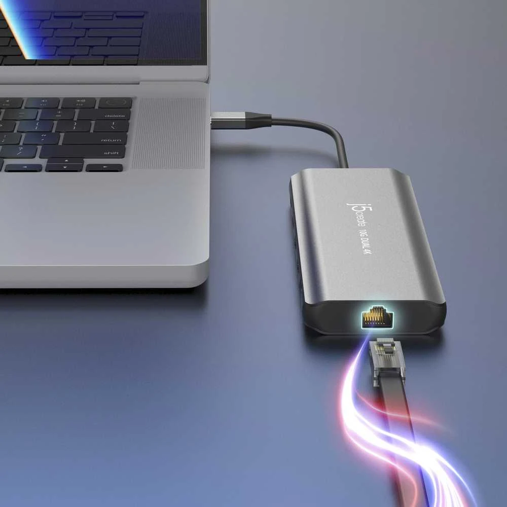 Šakotuvas j5create JCD398-N Docking Station Laidinis USB 3.2 Gen 2 (3.1 Gen 2) Type-C pilkas