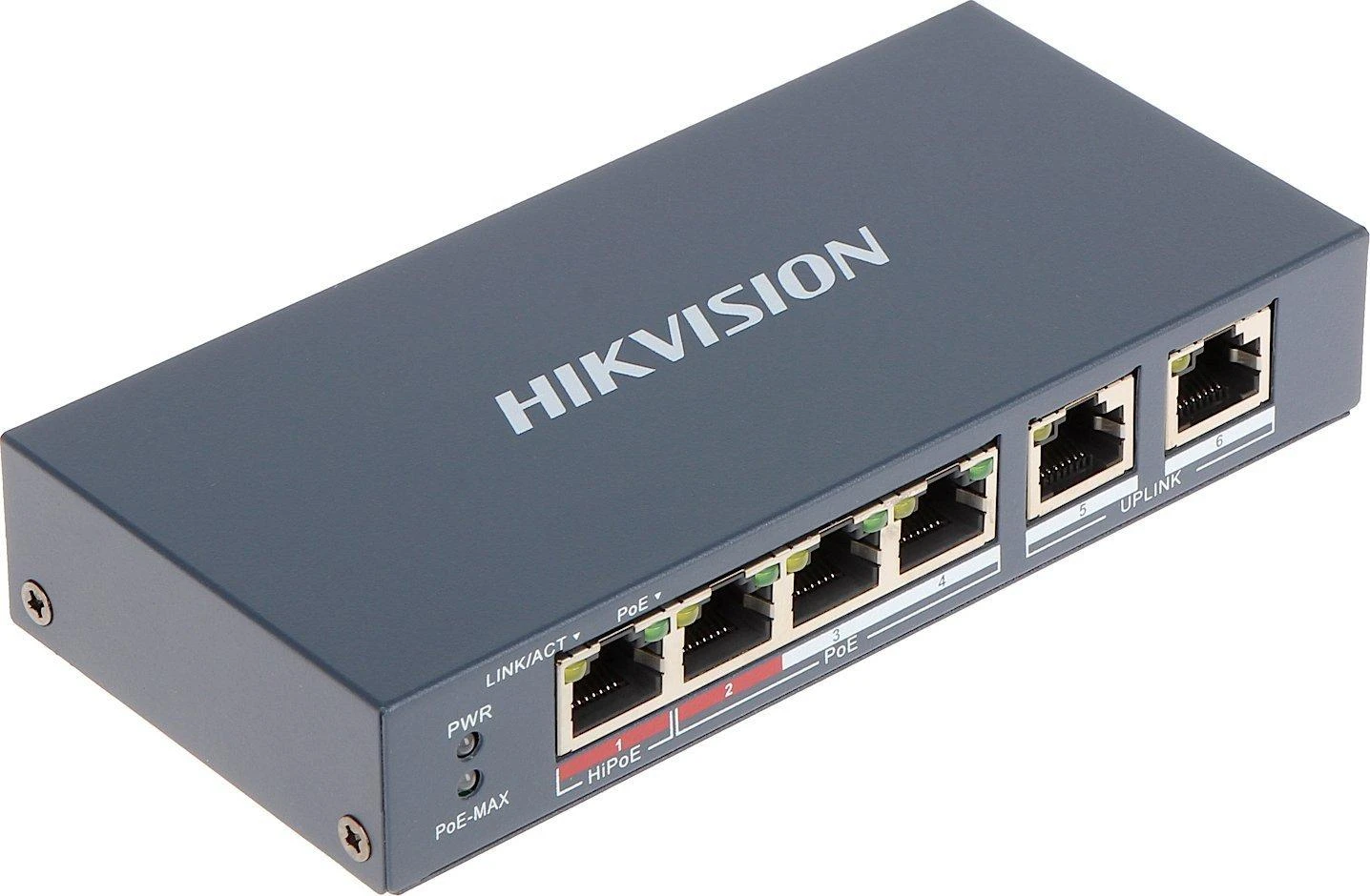 Šakotuvas SWITCH POE DS-3E0106HP-E 4 PRIEVADŲ Hikvision