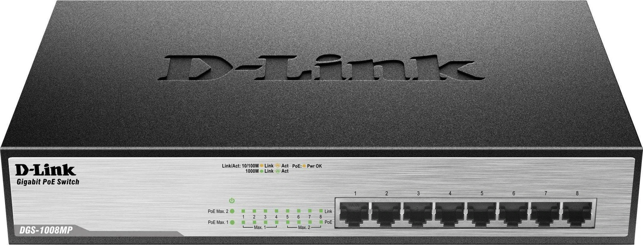 Šakotuvas Jungiklis D-Link DGS-1008MP