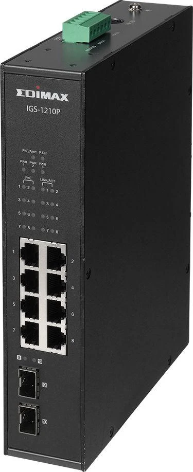 Šakotuvas Edimax Technology EDIMAX pramoninis 8 prievadų POE GbE + 2 GbE SFP nevaldomas jungiklis