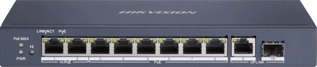 Šakotuvas SWITCH POE DS-3E0510HP-E 8 PRIEVADŲ SFP Hikvision