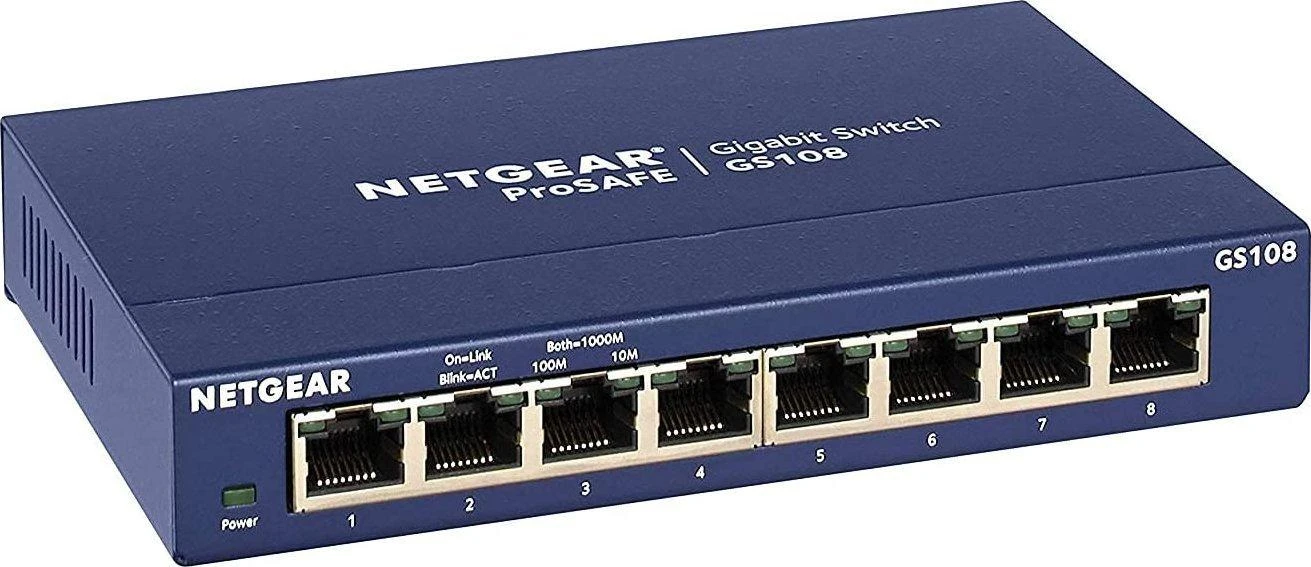 Šakotuvas Netatmo Netgear Switch GS108GE Nevaldomas, Stalinis kompiuteris, 1 Gbps (RJ-45) jungtys kiekis 8, Maitinimo tipas Išorinis