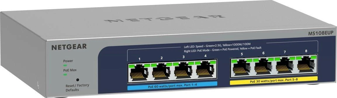 Šakotuvas Jungiklis NETGEAR MS108EUP-100EUS