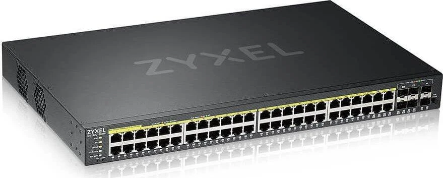 Šakotuvas ZYXEL GS2220-50HP, ES REGIONAS, 48 PRIEVADŲ GBE L2 POE KOMUTATORIUS SU GBE UPLINK (1 METŲ NCC PRO PACK LICENCIJA) (5 METŲ GARANTIJA)