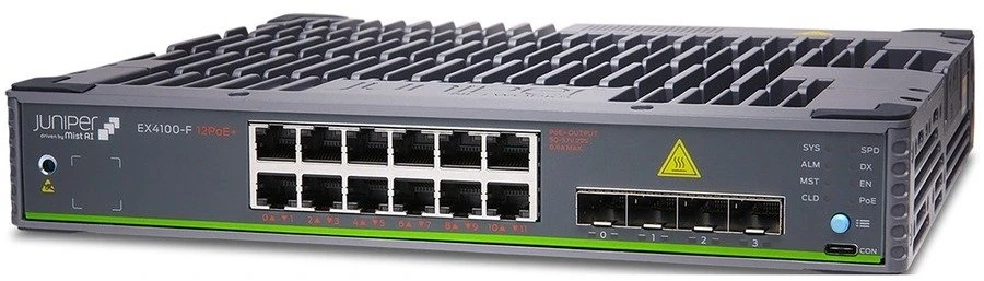 Šakotuvas „Juniper Networks EX4100-F“ komutatorius, 12 prievadų POE+ (EX4100-F-12P)