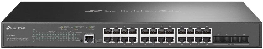 Šakotuvas TP-Link 24 prievadų gigabitinis POE+ L2+ komutatorius – 4x 10GE SFP+