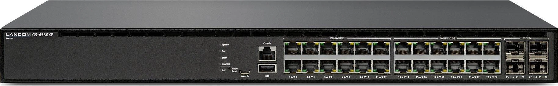 Šakotuvas Carruzzo LANCOM GS-4530XP Valdomas L3 2.5G Ethernet (100/1000/2500) Maitinimas per Eternetą (PoE) 1U Juoda