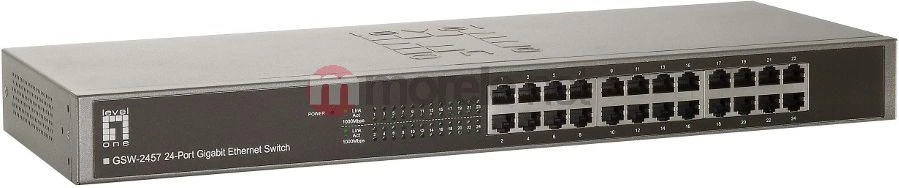 Šakotuvas Level One Lenovo LevelOne GSW-2457 tinklo komutatorius Ne-valdomas Gigabit Ethernet (10/100/1000) Juoda
