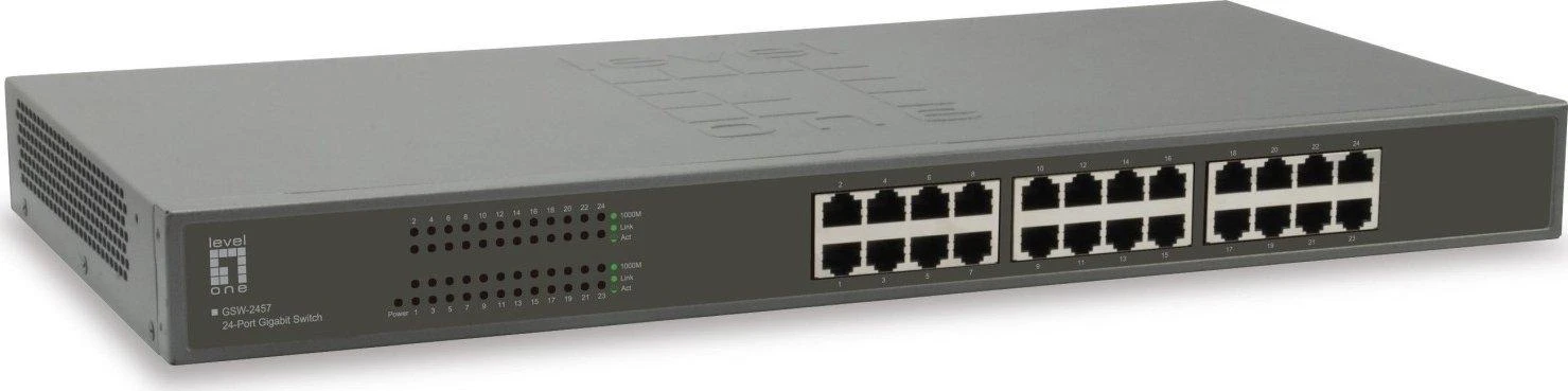 Šakotuvas Level One Lenovo LevelOne GSW-2457 tinklo komutatorius Ne-valdomas Gigabit Ethernet (10/100/1000) Juoda