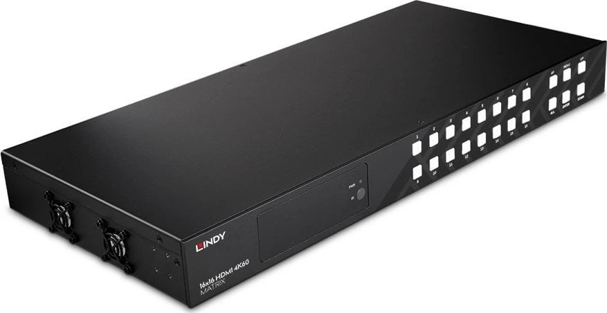 LINDY 16x16 HDMI 4K jungiklis su mygtukais