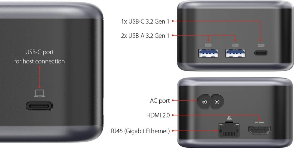 Šakotuvas LMP „PowerDock“ USB-C stotis / replikatorius (25189)