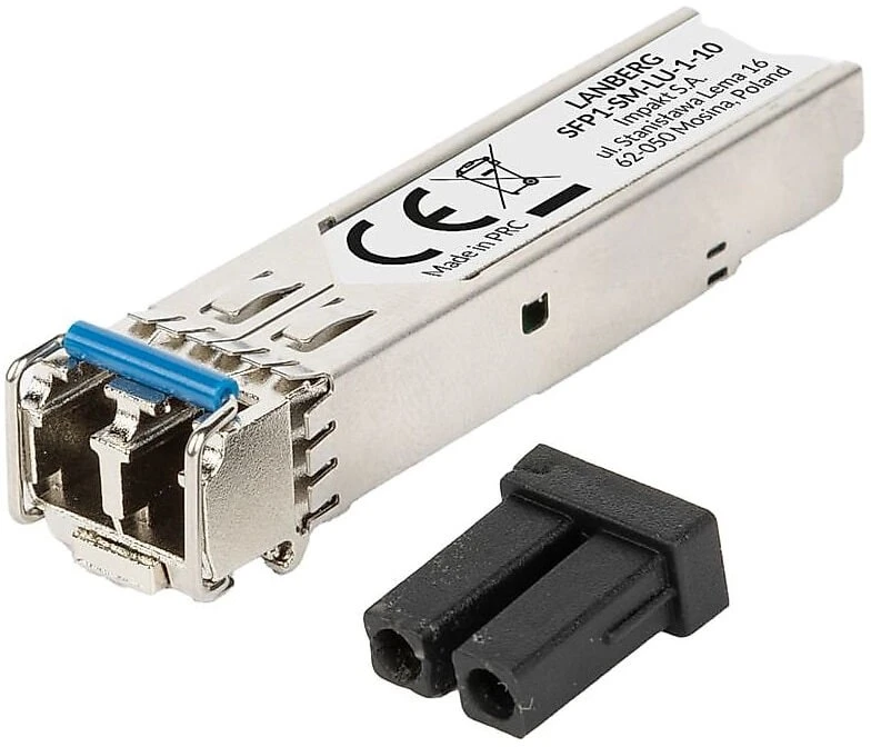 Šakotuvas Modulis SFP Lanberg Światłowodowy SFP DO 10KM 1GB/S 1310NM LC/UPC Gigabit Single Mode (SFP1-SM-LU-1-10)