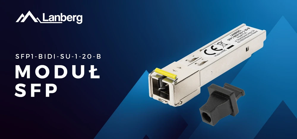 Šakotuvas Lanberg Modulis światłowodowy sfp bidi do 20km 1gb/s 1550nm/1310nm gigabit sc/upc b