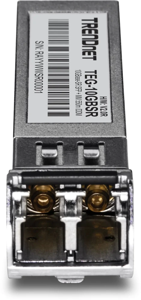 Šakotuvas Modulis SFP TRENDnet moduł przekaźników sieciowych Swiatłowód 10000 Mbit/s SFP+ 850 nm (TEG-10GBSR/2)