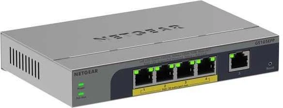 Šakotuvas Netgear 5-PORT POE+ 1G PLUS SWITCH - POE BUDGET 120 W FANLESS