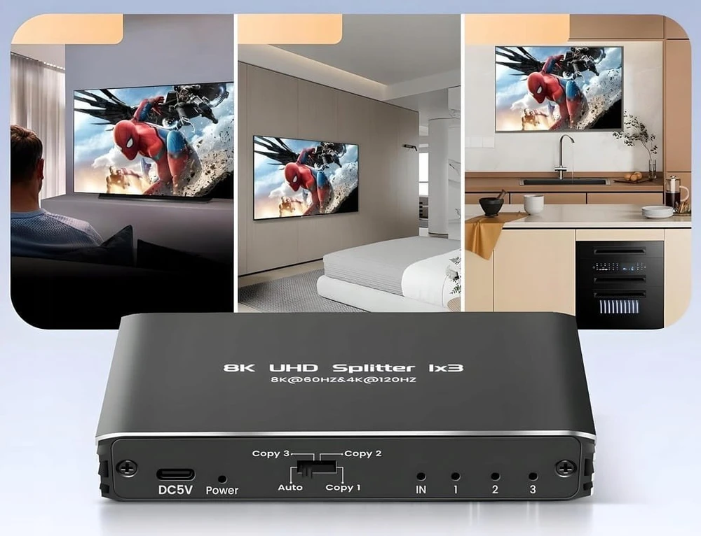 SKILTUVAS HDMI-SP-1/3-2.1 PAWONIK