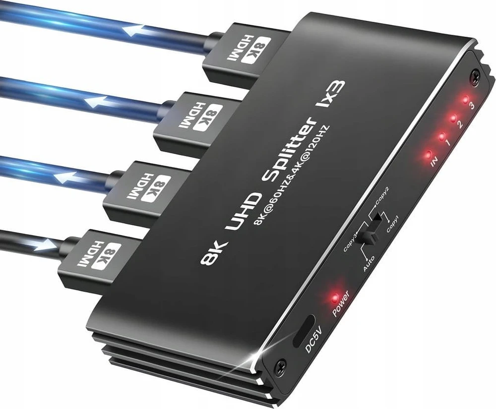 SKILTUVAS HDMI-SP-1/3-2.1 PAWONIK