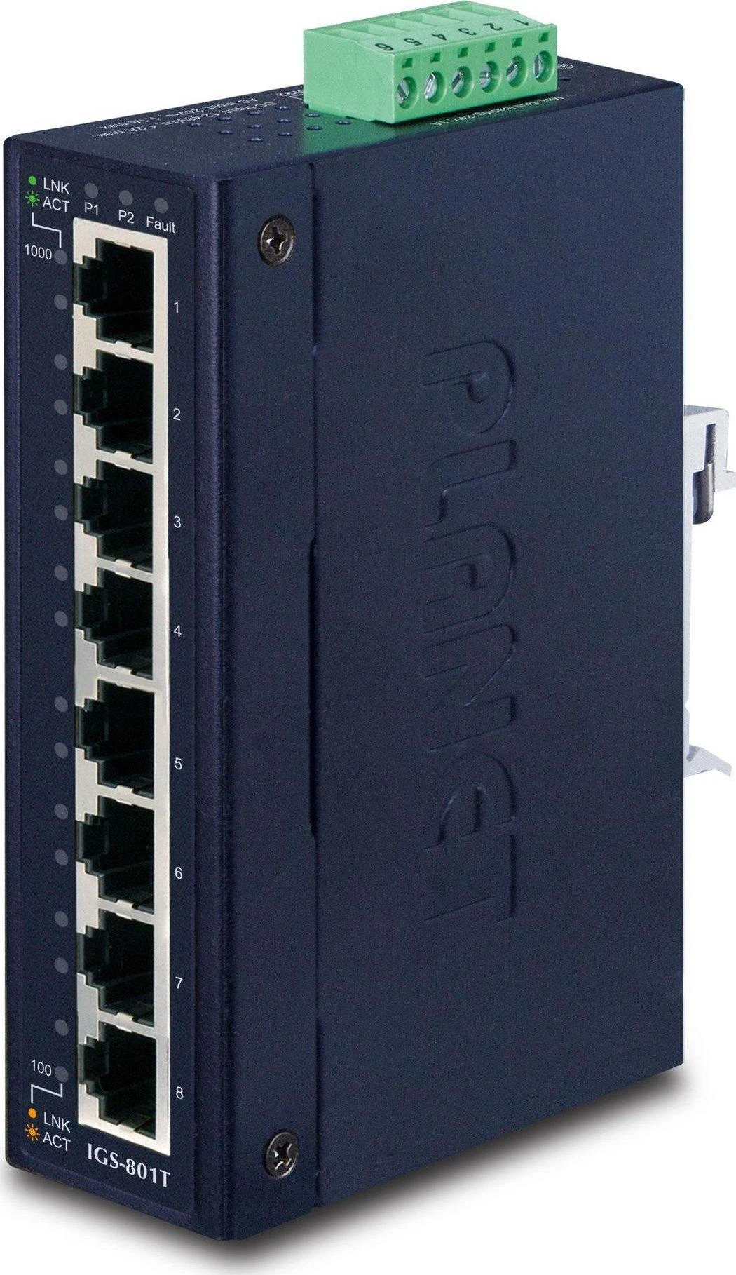 Šakotuvas PLANET IGS-801T tinklo komutatorius Ne-valdomas L2 Gigabit Ethernet (10/100/1000) Mėlyna