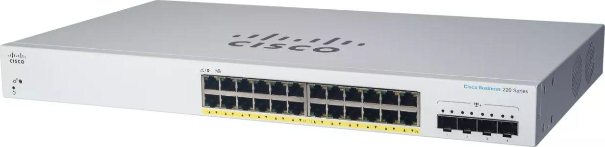 Šakotuvas Cisco CBS220 SMART 24-PORT GE POE - 4X10G SFP+