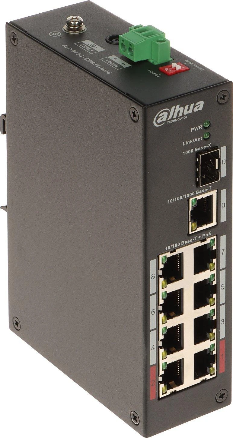 Šakotuvas PRAMONINIS SWITCH'AS POE PFS3110-8ET-96-V2 8 PRIEVADŲ SFP DAHUA