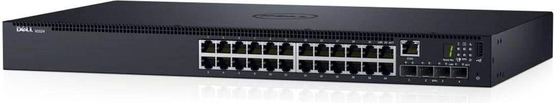 Šakotuvas DELL N1524P Valdomas L3 Gigabit Ethernet (10/100/1000) Juoda 1U Maitinimas per Eternetą (PoE)