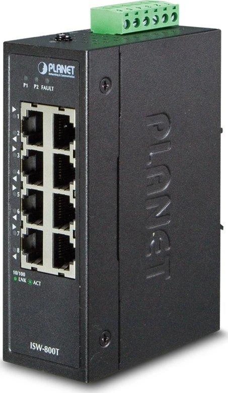 Šakotuvas PLANET ISW-800T tinklo komutatorius Ne-valdomas L2 Fast Ethernet (10/100) Mėlyna