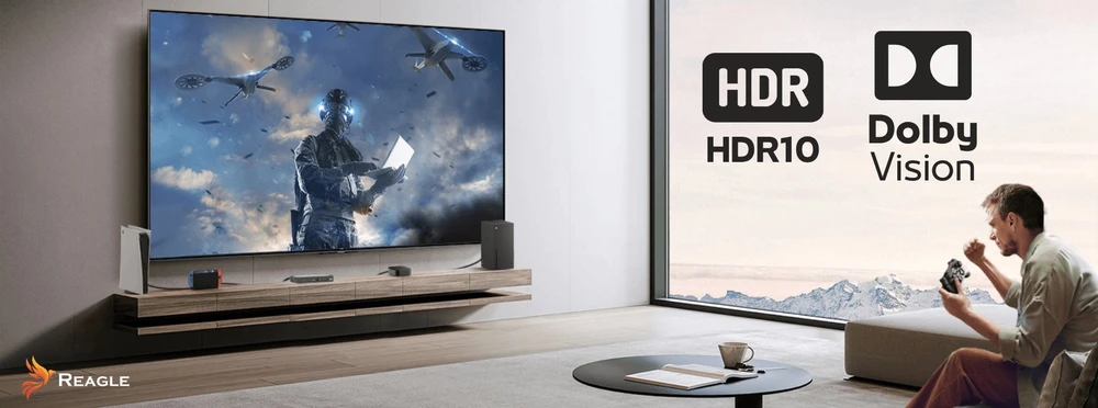Šakotuvas Reagle HDMI 2.1 switch splitter skirstytuvas 4K 144Hz perjungiklis 3 prievadai 3x1 su pulteliu